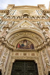 Fototapeta na wymiar Entrance door of the Florence cathedral better known as the Duomo di Firenze, Tuscany, Italy