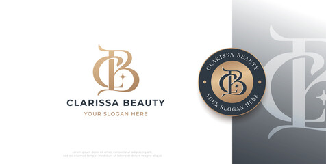 letter b c monogram serif logo design