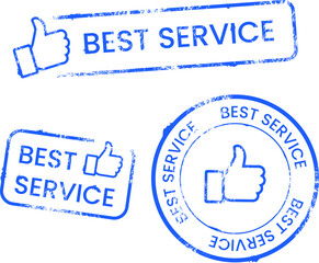 &ldquo;Best Service&rdquo; vector stamps set. Element isolated on white background. Editable color.