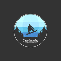 Snowboarding logo  vector illustration Template
