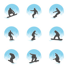 Snowboarding logo  vector illustration Template
