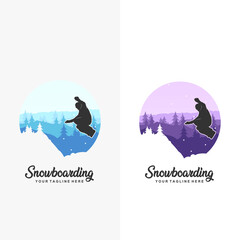 Snowboarding logo  vector illustration Template

