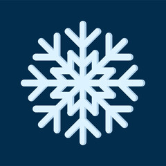 Snowflake Vector Illustration. Christmas and Winter Traditional symbol for logo, print, sticker, emblem, greeting and invitation card design and decoration