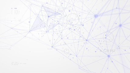 Connected dots and lines polygons plexus, futuristic technology for processing information flow, digital big data network, vector illustration
