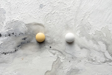 Pattern of pills on the table. Marble surface. Medicines. Stop COVID.