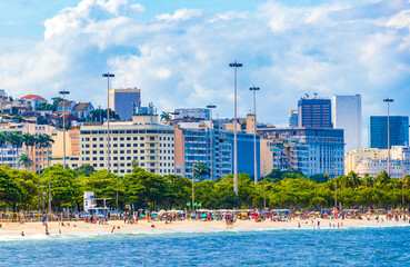 Flamengo Beach panorama view and cityscape Rio de Janeiro Brazil.