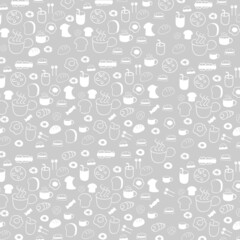 Cute Food Icon Pattern Background