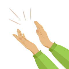 Fototapeta premium Human hands clapping. applaud hands. Women clap. Greetings thanks support