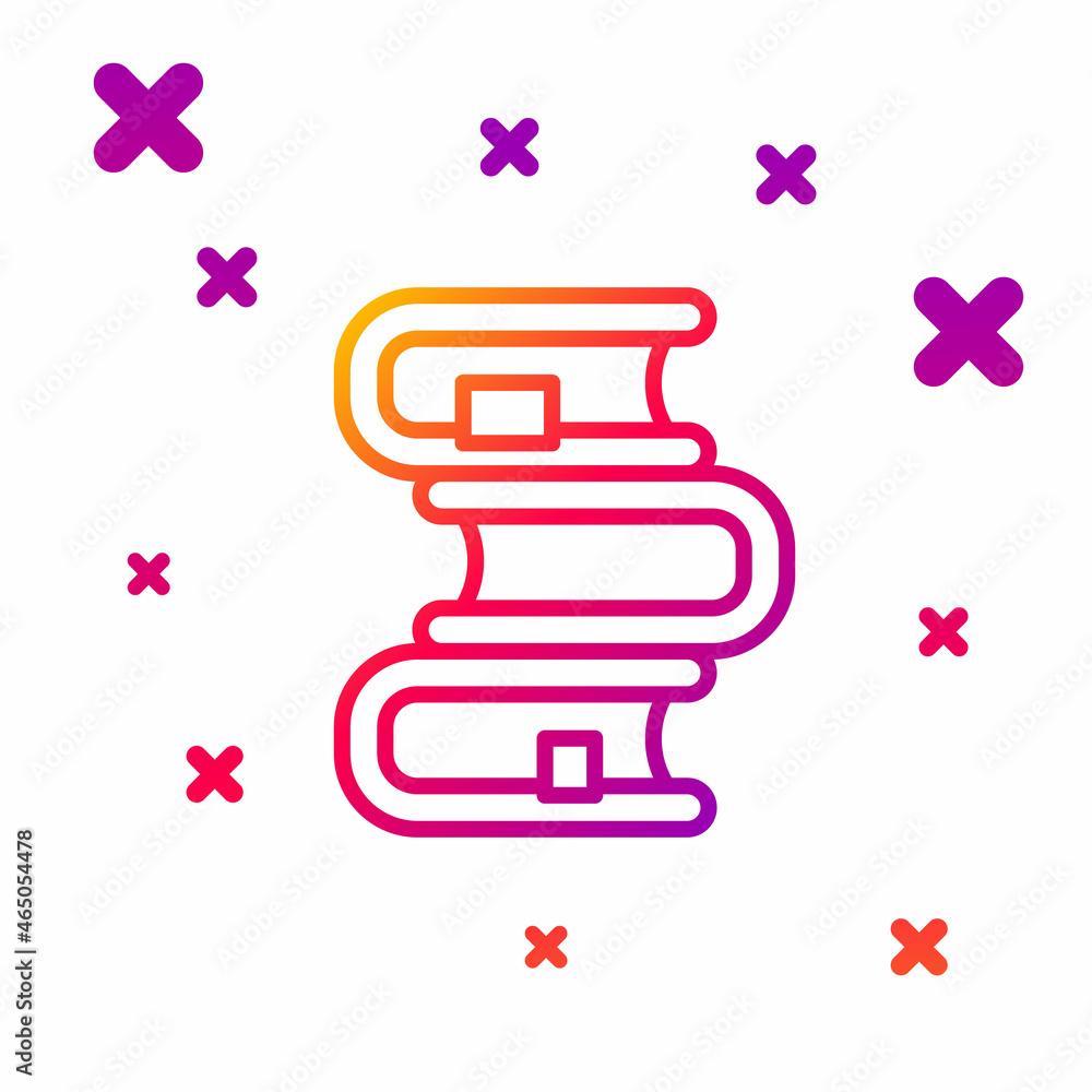 Poster color line book icon isolated on white background. gradient random dynamic shapes. vector