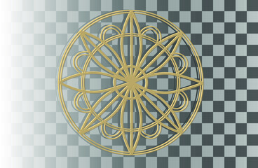 Islamic ornament vector.modern golden ornament on a transparent background. vector illustration. Mandala	