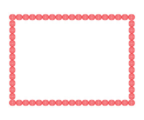 abstract artistic red floral border