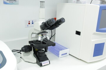 microscope in a lab