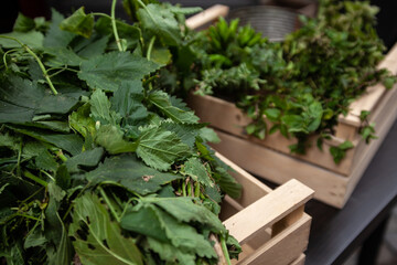 Vegetable in wooden box