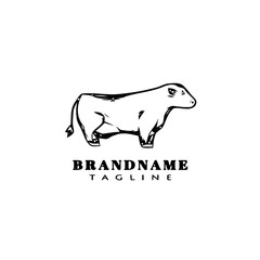 cattle logo cartoon design icon template black isolated vector illustration