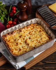 Italian lasagna traditional Italian cuisine