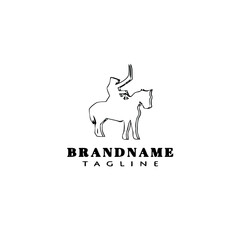 cavalry logo design icon template black isolated vector illustration