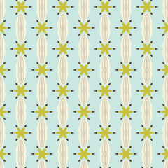 Vector abstract seamless pattern with stylized cactus flowers.