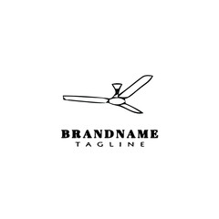 ceiling fan cartoon logo design template icon black isolated shapes illustration