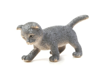 Cat figurine isolated on white background