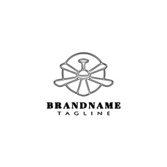 ceiling fan cartoon logo design template icon black isolated symbol illustration