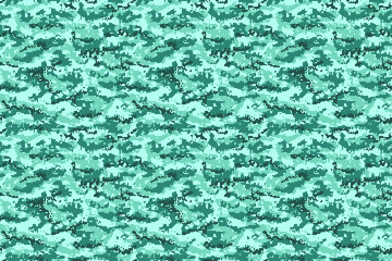 Turquoise digital pixel camouflage texture. Vector