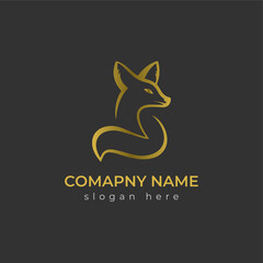 creative fox logo design template