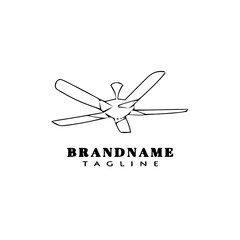 ceiling fan cute logo design template icon black isolated vector illustration