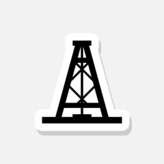 Oil rig sticker icon isolated on white background