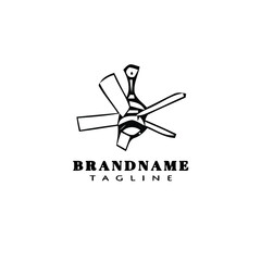 ceiling fan cartoon logo design icon black isolated vector