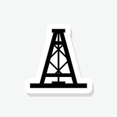 Oil rig sticker icon isolated on white background