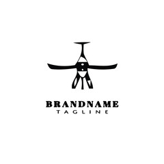 cute ceiling fan cartoon logo design template icon black isolated simple illustration