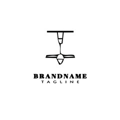 ceiling fan cartoon logo design template icon black classic vector illustration