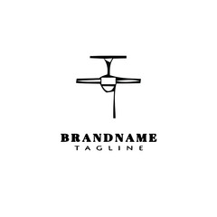 classic ceiling fan cartoon logo design template icon black isolated vector illustration