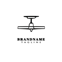 ceiling fan cartoon logo graphic template icon black isolated vector illustration