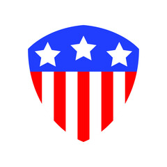 Illustration Vector Graphic of Shield and US flag