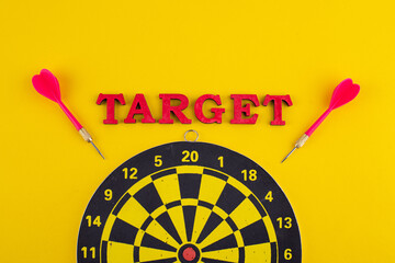 Target and goal concept with darts and arrows