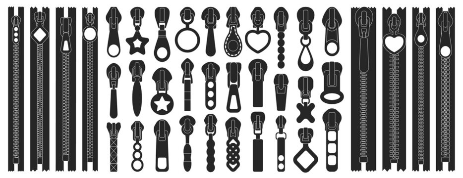 Lock of zipper vector black set icon. Vector illustration zippered on white background. Isolated black set icon lock of zipper.