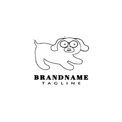 cute dog logo cartoon icon design template isolated vector illustration