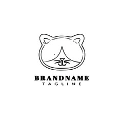 cute dog logo cartoon icon design black isolated vector illustration