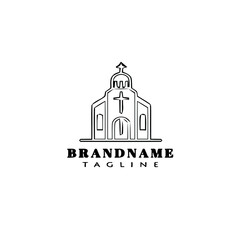 church cartoon logo icon design template isolated vector illustration