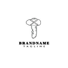 ancient stone hammer logo cartoon icon design template black isolated vector