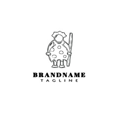 caveman logo cartoon icon design template black isolated vector