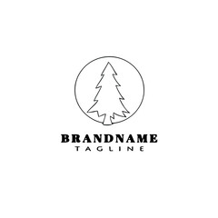 tree logo cartoon icon design template black isolated cute illustration