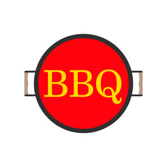 Bbq, barbecue logo and icon. Round isolated vector clipart and illustration on white background.