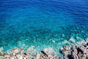 Sea Water in Lipari: Shades of Blue