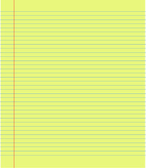 Fototapeta premium Yellow coated sheet of paper with left margin 