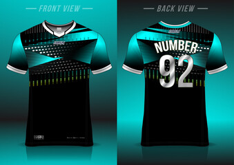 Soccer jersey design template, uniform front and back view	
