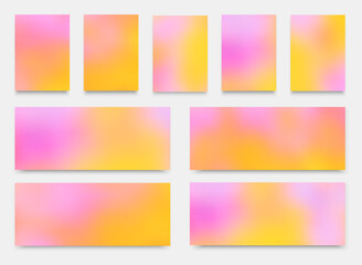 Obraz premium Set of abstract blurred backgrounds for covers, posters, flyers, cards, invitations, banners. Vector illustrations
