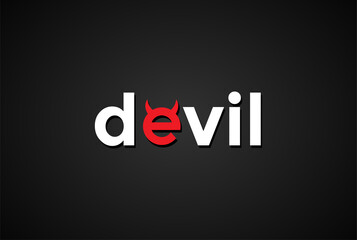 Initial Letter Devil Text Type Word Typography Logo Design Vector