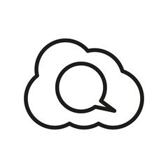Cloud Outline Vector Icon. Illustration Of A Stroke Vector On A White Background. For App And Website